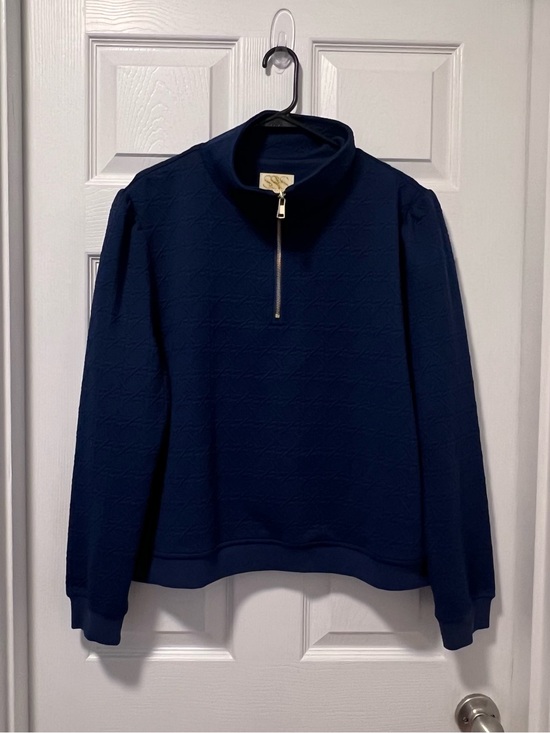 SSYS Tops - Women's Navy Quarter-Zip Mock Neck Sweatshirt